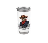 Cowboy Skeleton Skull Say When Gothic Western Halloween Stainless Steel Insulated Tumbler
