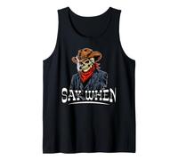 Cowboy Skeleton Skull Say When Gothic Western Halloween Tank Top