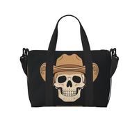 Cowboy Skull Flat Travel Duffle Bag-Lightweight Carry On Weekender for Men Women, Waterproof Overnight Bag for Gym Weekend Trips