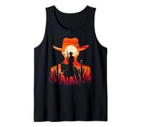 Cowboy Texas Rodeo Bull Western Cowboy Hat Wild West Tank Top