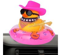 Cowboy -themed ornament accessories | Thematic retro and design style Adorno | Decorative Duck with Hat and Chain | Ideal to decorate rooms, cars and offices