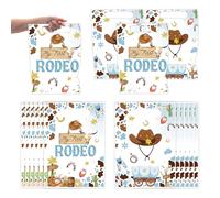 Cowboy Themed Party Favor Bags - 50 Pcs My First Rodeo 1st Birthday Goodie Bag with Handles Western Candy Bag Birthday Party Cowboy Gift Treat Bags for Kids Western Theme Wrappers Supplies