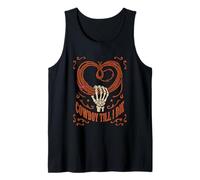 Cowboy Till I Die Western Rope Heart Skeleton Hand Tank Top