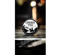 Cowboy Tins Western-Style Metal Bottle Opener, Round Design with Mountain Scene Logo