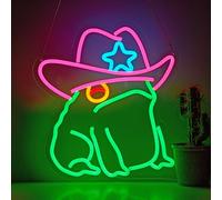 Cowboy Toad Neon Sign Frog Neon Light Cowboy LED USB Powered Dimmable Art Signs for Pub Store Man Cave Room 13.8 X 12.6 inch