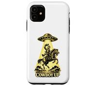 Cowboy Up UFO Abduction Funny Western Alien Design Case for iPhone 11