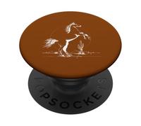 Cowboy Way Rearing Horse and Cactus - Brown PopSockets Adhesive PopGrip