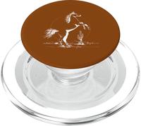 Cowboy Way Rearing Horse and Cactus - Brown PopSockets PopGrip for MagSafe