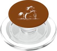 Cowboy Way Rearing Horse and Cactus - Brown PopSockets PopGrip for MagSafe