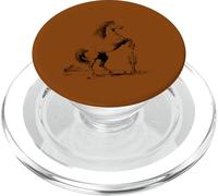 Cowboy Way Rearing Horse and Cactus - Brown PopSockets PopGrip for MagSafe