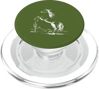Cowboy Way Rearing Horse and Cactus - Green PopSockets PopGrip for MagSafe