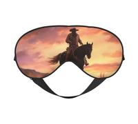 Cowboy West Double-Sided Silk Sleep Mask, Adjustable Light Blocking Eye Mask for Travel, Men & Women, Soft Comfortable Blindfold 20x10cm