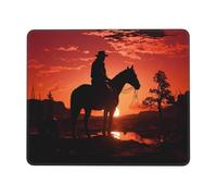 Cowboy West Mouse Pad with Stitched Edge, Comfortable Mouse Pads with Non-Slip Rubber Base Gaming Mouse Mat Washable Mousepads Computers Laptop Desk Accessories for Office 11.8"x9.8"