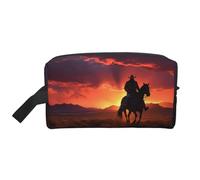 Cowboy West Portable Large-Capacity Travel Toiletry Bag (Print Models) Waterproof Makeup Storage Bag for Men and Women for Business Trips, Fitness, Bathroom, Daily Storage