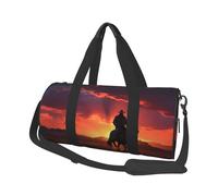 Cowboy West Round Travel Duffel Bag - Large Capacity Durable Carry-On Bag for Vacation, Gym, Short Trips