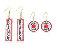 Cowboy Western Earrings for Women - Bang/Cowboy Boot Red Hat Earrings for Fans Concert Merch Cowgirl Western Outfits for Women, No Metal Type, No Gemstone