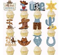Cowboy Western Rodeo Cupcake Toppers My First Rodeo Cake Topper Cowboy Cake Decorations My First Rodeo Decorations Boy First Rodeo Birthday Decorations Boy