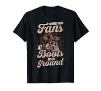 Cowboy Where Them Fans at Boots On The Ground Western T-Shirt