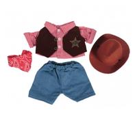 Cowboy with Hat and red scarf - Teddy Bear Clothes - Size: 16 inch/40cm fits Build a bear