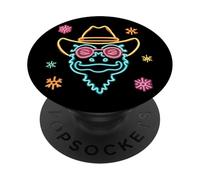 Cowboy Yak Face Sunglasses Winter Western Graphic Pink Cool PopSockets Adhesive PopGrip
