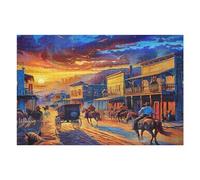 Cowboys Gathered 1000 Piece Jigsaw Puzzle for Adults Teens Study Break Relaxation Brain Exercise Colourful Design Great Gift for Students 1000 PCS
