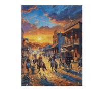 Cowboys Gathered 500 Piece Jigsaw Puzzle for Adults Teens Classroom Decor Educational Fun Vibrant Colours Great Gift for Teachers 500 PCS
