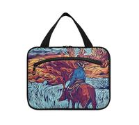 Cowboys in The Valley Hanging Bag Travel Bag with Hanging with Hook, Designer Chic Quilted Makeup Bag for Essentials for Women Cruises estuche para brochas maquillaje L