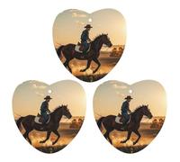 Cowboys Riding Horses Car Air Freshener, 3 Pcs Love form Hanging Air Freshener Cards, Long Lasting Fragrance Scented Cards for Car, Home, Office Gray-style