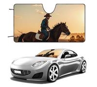 Cowboys Riding Horses Car Windshield Sun Shade Keep Car Interior Cool 55"x30" Folding Front Window Sun Shade, Heat Shield for SUV, Truck, Blocks UV