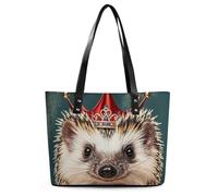 Cowboys Riding Horses Leather Tote Bag for Women Top Handle Purses Handbags Casual Work Tote Travel Shoulder Bag, Small Crown, 29*34*14cm