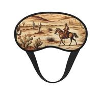 Cowboys Riding Horses Sleep Mask for Side Sleeper Eye Mask for Sleeping Light Blocking Soft Breathable Sleep Eye Mask for Women Men Adjustable Elastic Strap Travel Nap Blackout Eye Shade Cover