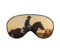 Cowboys Riding Horses Sleeping Mask, Light Blocking Eye Mask, Comfortable and Soft, Eye Cover with Elastic Band, Suitable for Men and Women, Suitable for Travel/Sleeping