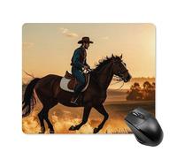 Cowboys Riding Horses Square Mouse Pad Portable Computer Mousepad with Non-Slip Rubber Base 18 * 22cm Ultra-Thin Gaming Mouse Mat for Computer Laptop Office Desk Accessories