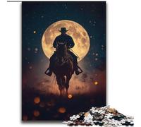 Cowboys Under The Moon Jigsaw Puzzles for Adults 2000 Jigsaws, Suitable for Ages 14 And Up Family Fun It Is Ideal As A Gift for The Whole Family (70x100cm)