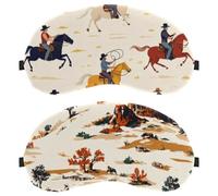 Cowboys Wild West Rural Landscape Mountain 2-Pack Light-Blocking Soft Breathable Eye Masks Sleep Mask Eye Patch