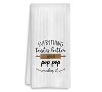 COWEB Pop Pop Gifts Kitchen Towels, Grandpa Birthday Gifts from Grandkids, Poppop Grandfather Gift Decorative Dish Tea Hand Towels for Kitchen, 16x24 Inches