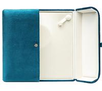 COWFEX Velvet Big Chunky Pearl Necklace Gift Box Showcase Jewelry Storage Case (Blue)