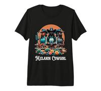 Cowgirl African American Melanin Cowgirls Premium T-Shirt
