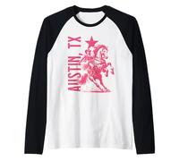 Cowgirl Austin Texas USA Wild West Americana Rodeo Cowboy Raglan Baseball Tee