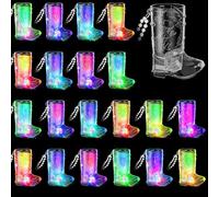 Cowgirl Boot Shot Glasses Set of 24 Light Up Plastic Shot Glasses Western Party Decorations Cowboy Shot Glasses Set with Necklace Party Cups for Party Favors Adults Bachelorette Birthday Carnival
