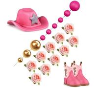 Cowgirl Cake Decorations Cowgirl Hat and Boot Cake Toppers Ball Cake Topper Western Cowgirl Birthday Baby Shower Party Favors Supplies