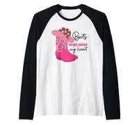 Cowgirl Cowboy Boots Funny Western Country Line Dancing Raglan Baseball Tee