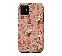 Cowgirl Ghost Western Horse Skeleton Pumpkin Floral Cactus Case for iPhone 11