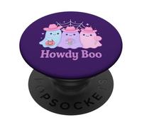 Cowgirl Ghosts Howdy Boo Cute Western Cowboy Hat Halloween PopSockets Adhesive PopGrip