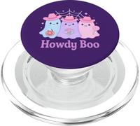 Cowgirl Ghosts Howdy Boo Cute Western Cowboy Hat Halloween PopSockets PopGrip for MagSafe
