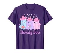 Cowgirl Ghosts Howdy Boo Cute Western Cowboy Hat Halloween T-Shirt