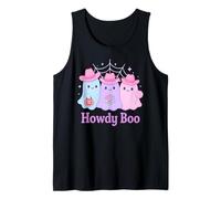 Cowgirl Ghosts Howdy Boo Cute Western Cowboy Hat Halloween Tank Top