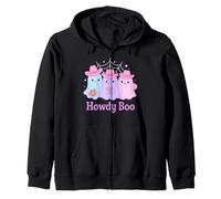 Cowgirl Ghosts Howdy Boo Cute Western Cowboy Hat Halloween Zip Hoodie