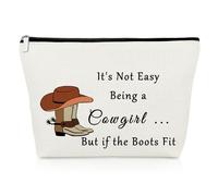 Cowgirl Gifts for Girls Makeup Bag Country Girl Gifts for Woman Best Friend Cowgirl Cosmetic Bag Animal Lover Present for Mom Daughter Birthday Christmas Thanksgiving Present Travel Cosmetic Pouch