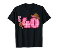 Cowgirl Hat 40th Birthday Cowboy Framer Theme 40 Year Old T-Shirt